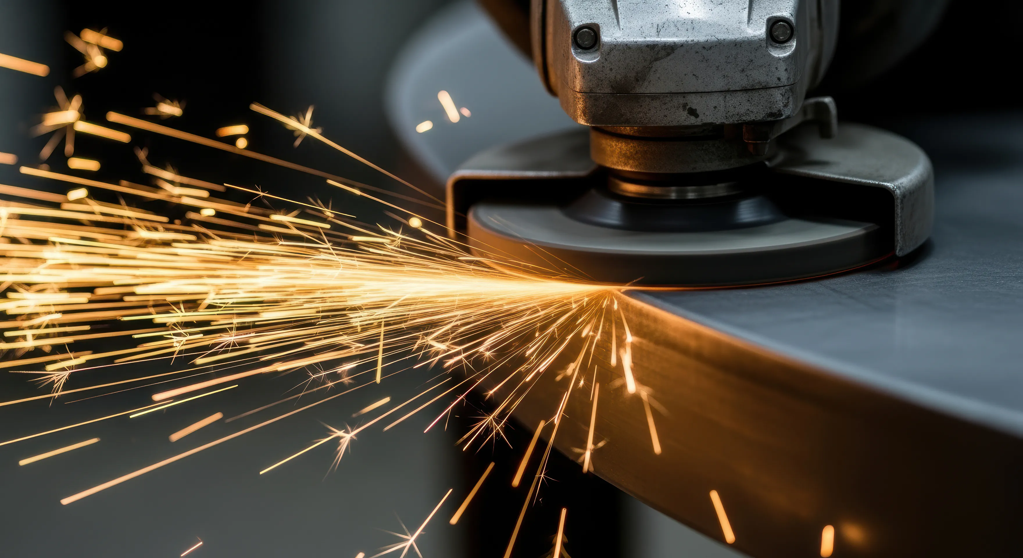 金属を工具で加工している様子